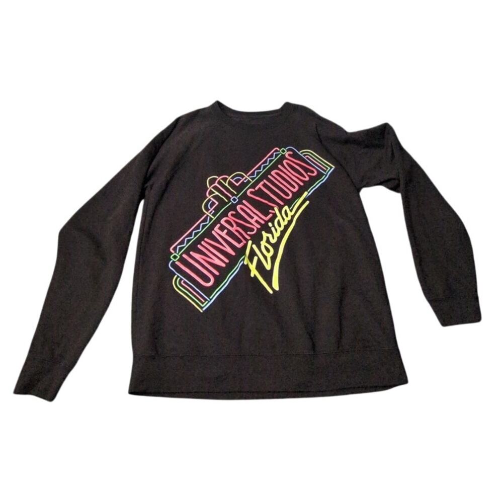 Universal Studios Black and Neon Sweatshirt Pullover Size L Cotton Blend
